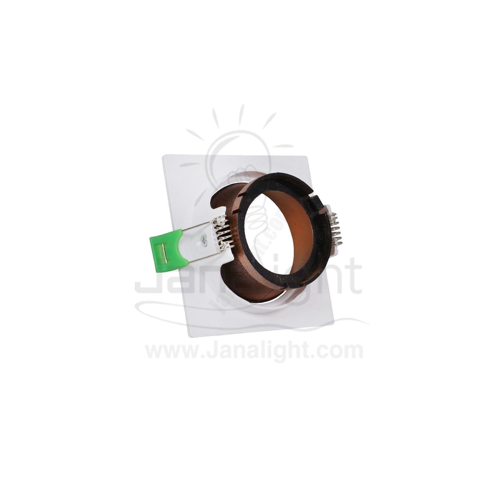 سبوت لايت فارغ متحرك مربع بلاستك ابيض روزجولد مط جنى لايت JN404 single square matt white & rose gold Spotlight frame